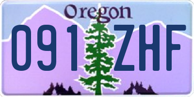 OR license plate 091ZHF