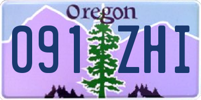 OR license plate 091ZHI