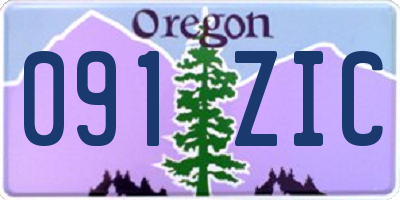OR license plate 091ZIC