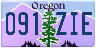 OR license plate 091ZIE