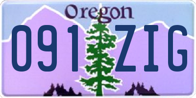 OR license plate 091ZIG