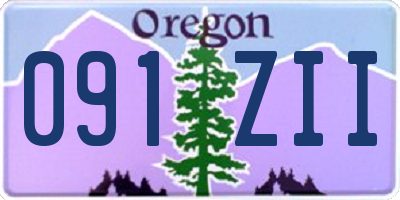 OR license plate 091ZII