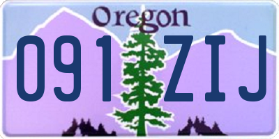 OR license plate 091ZIJ