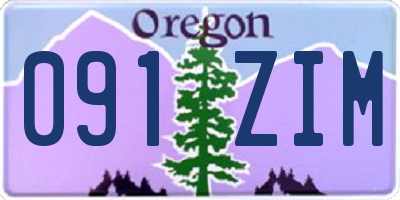 OR license plate 091ZIM
