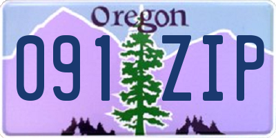 OR license plate 091ZIP