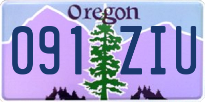 OR license plate 091ZIU