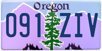 OR license plate 091ZIV