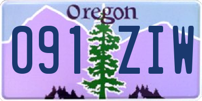 OR license plate 091ZIW