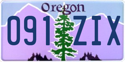 OR license plate 091ZIX