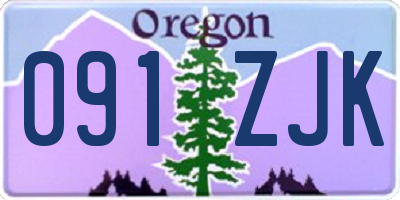 OR license plate 091ZJK