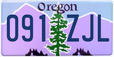 OR license plate 091ZJL