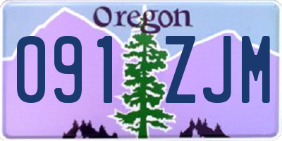 OR license plate 091ZJM