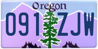 OR license plate 091ZJW