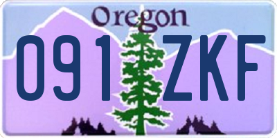 OR license plate 091ZKF