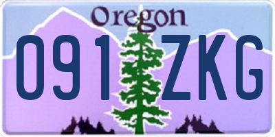 OR license plate 091ZKG