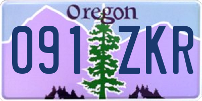 OR license plate 091ZKR