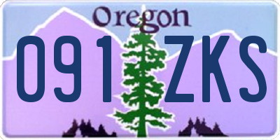 OR license plate 091ZKS