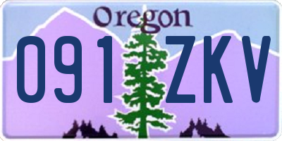 OR license plate 091ZKV