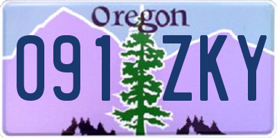 OR license plate 091ZKY