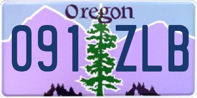 OR license plate 091ZLB