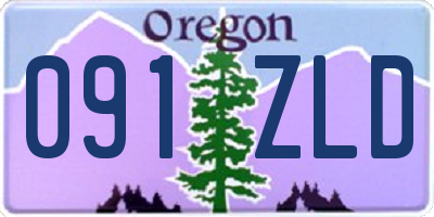 OR license plate 091ZLD