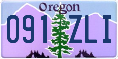 OR license plate 091ZLI