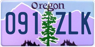 OR license plate 091ZLK