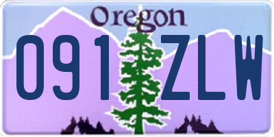 OR license plate 091ZLW