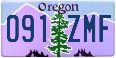 OR license plate 091ZMF
