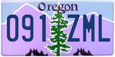 OR license plate 091ZML