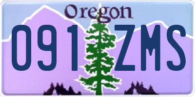 OR license plate 091ZMS