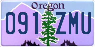 OR license plate 091ZMU