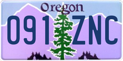 OR license plate 091ZNC
