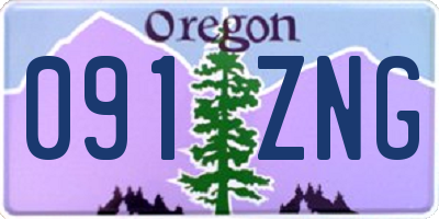 OR license plate 091ZNG