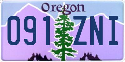 OR license plate 091ZNI