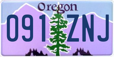 OR license plate 091ZNJ