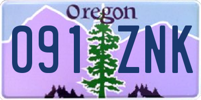 OR license plate 091ZNK