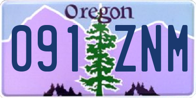 OR license plate 091ZNM