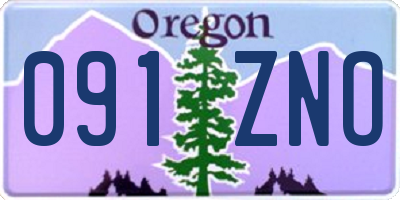OR license plate 091ZNO