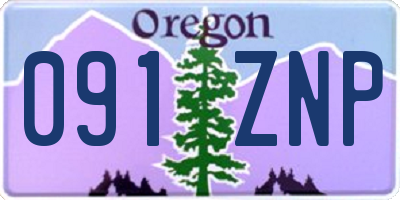 OR license plate 091ZNP