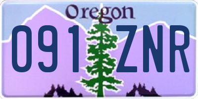 OR license plate 091ZNR