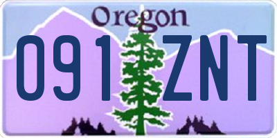 OR license plate 091ZNT