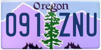 OR license plate 091ZNU