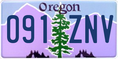 OR license plate 091ZNV