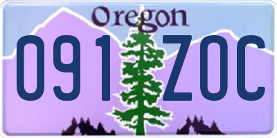 OR license plate 091ZOC