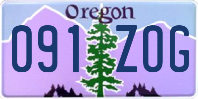 OR license plate 091ZOG