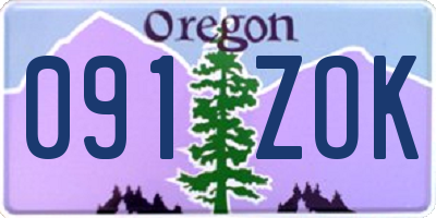 OR license plate 091ZOK