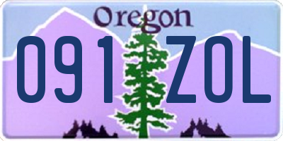 OR license plate 091ZOL