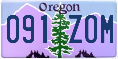 OR license plate 091ZOM