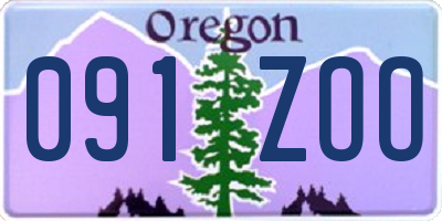 OR license plate 091ZOO